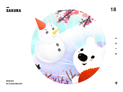 enjoying sakura app design illustration
