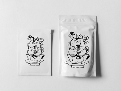 coffee—meow branding design flat illustration