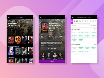 MovieApp - Cinema Ticket Booking Concept android apps booking mobile apps movies ticket