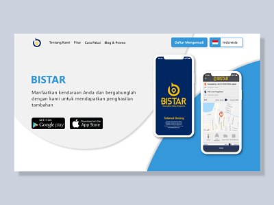 BISTAR Homepage Redesign Concept - Ride Sharing App