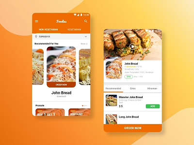 Foodies Application Concept android app apps design food app mobile application mobile apps