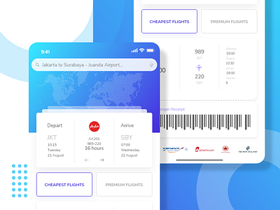 Airplanes Ticketing Design Exploration by Muhammad Sarwani on Dribbble