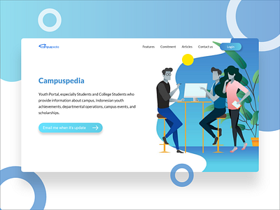Campuspedia - Landing Page Exploration android app apps bitcoin booking colleagues colleges design desktop event illustration information login mobile application mobile apps student ticket ui ux website