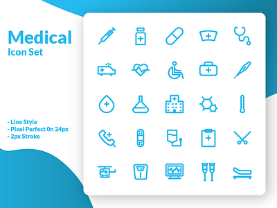 Medical Icon Set design hospital icon illustration media kit medical medical app ui