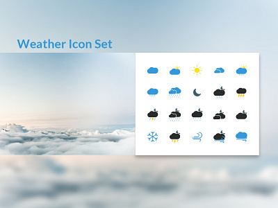 Weather Icon Set app cloud design icon illustration ui ux weather web