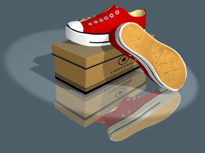 3D model - Converse Sneakers 3d model blender converse shoes sneakers