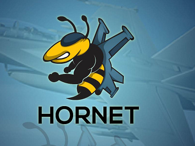 Muscle Hornet Jet aviation fighter flight force forces hornet illustration jet logo military vector war