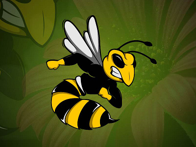 Hornet Bee angry animal bee cartoon character hornet illustration mascot sport sting team vector