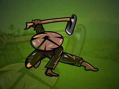 Farmer Fighter agriculture artist avatar cartoon character design farm farming illustration professional soldier vector