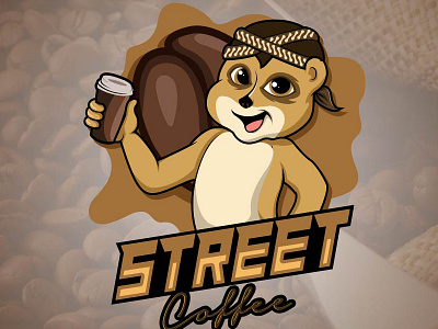 Mongoose coffee animal cafe coffee design food graphic illustration mongoose nature premium restaurant vector