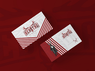 REDSTAG Barber Shop logo design on cards