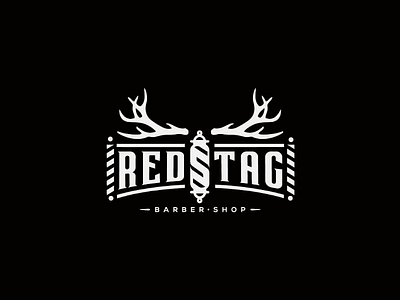 RedStag Barber Shop logo design artwork