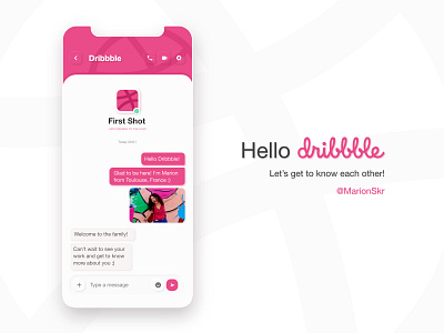 Hello Dribbble - MarionSkr First Shot app chat mobile mobile app mobile app design mobile chat mobile design mobile ui ui web design webdesign