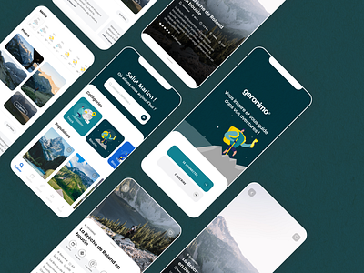 Hiking Mobile App - geronimo android application branding community design hiking ios mobile mobile app mobile ui natural outdoor smartphone social app sport sport app ui webdesign