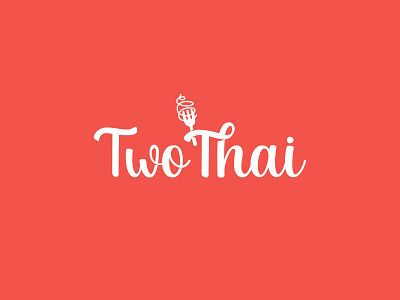 Two Thai brand identity branding design flat food logo graphic design identity design identity system illustration logo minimal restaurant logo thai restaurant trademark two thai unique logo