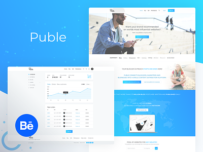 Puble - Content distribution platform behance blue dashboard design gradient landing marketplace ui ux web design webdesign website