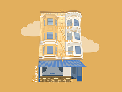 Chez Maman, San Francisco 2d adobe architecture chezmaman illustrator minimal passion restaurant sanfrancisco usa