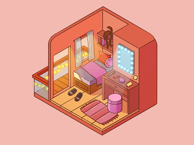 Nice cosy isometric room illustration 🫶