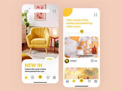 Home Design App app design interface ui ux yellow