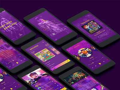 Spotlight Music App app interface music purple ui user yellow
