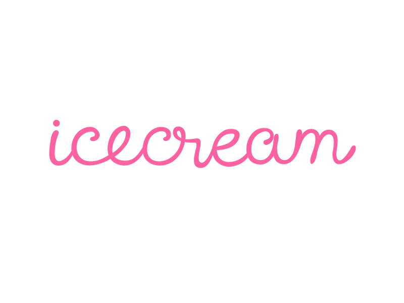 WORD- ice cream animation design word
