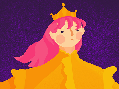 The Queen bright colour illustration