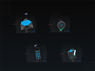 onboarding Illustrations Mobile App app design appdesign branding clock code codetheorem dark design email illustration ios iphone mobile notes onboarding otp theorem ui ux vector