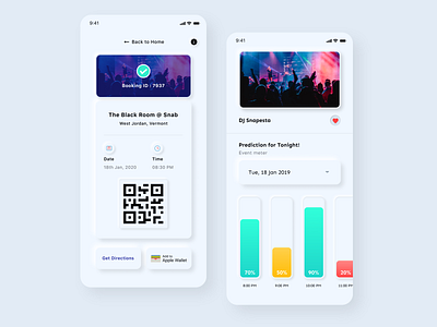 Neumorphic - Event Booking UI Exploration android appdesign bar booking application branding code theorem design designs event application graphic illustration ios iphone neumorphic skeumorphic ticket ui uidesign ux vector
