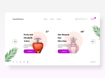 Natural Perfume branding design homepage illustration logo shopping ui ux webdesign website website concept website design