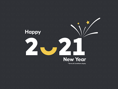 Happy New Year - 2021 2021 branding celebration code codetheorem dark design icon illustration new year theorem typography ui ux vector