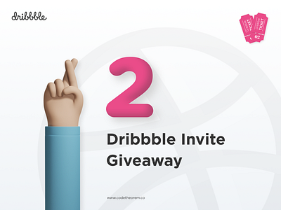 2 Dribbble Invite Giveaway app branding design dribbble giveaway illustration invite minimal ticket typography vector web