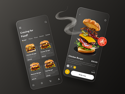 The Burgers App android application burger code codetheorem delivery design details food home screen hotel illustration ios logo theorem typography ux vector