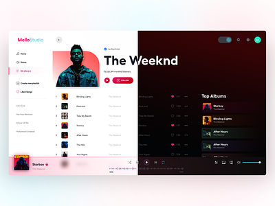Library Design for Music Web App artists dark mode home page landing page library music music app music library music web app playlist songs ui uidesign uiux ux web design