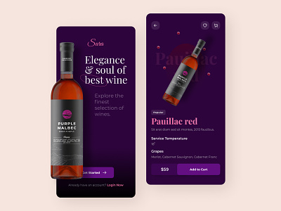 The Wine Club- Mobile App UI Design app design app ui design cart button cta design interface mobile ui ui ui design ux ux design wine wine club