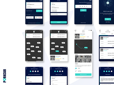 Parkcar android appdesign illustration ios iphone map minimal navigation parking taxi travel typography ui ux