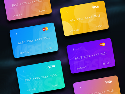 Virtual Credit/Debit Card bank branding color concept credit card debit card design ecommerce finance illustration money typography vector