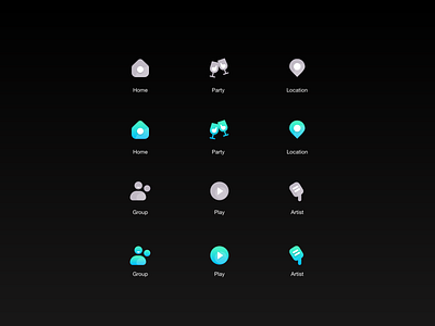 Icon Exploration android app appdesign artist branding code codetheorem design group home icon ios iphone location logo party theorem ui ux vector