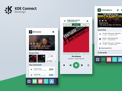 KDE Connect Redesign Concept fan redesign gnome kde connect kdeconnect kdesktopenvironment linux media media app minimalist mobile ui remote control ui ux
