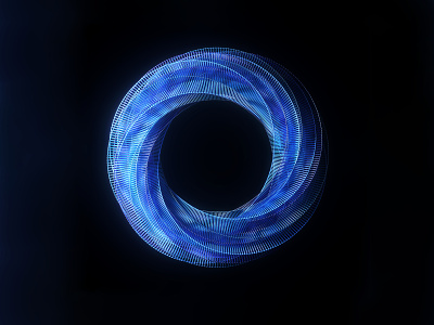 Spiral ring blue brand c4d logo loop ring ui vector