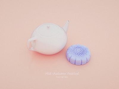 Mid-Autumn Festival c4d china dessert love lovely mid autumn festival pink teapot