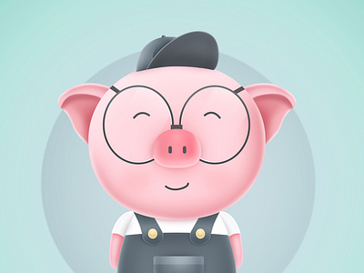Happy Chinese Lunar New Year of Pig china cute design glasses hat illustration lovely new year new year 2019 pig swine theintro ui