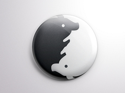 Pig badge beautiful black and white china illustration lovely photo pig ps tai chi theintro yin and yang