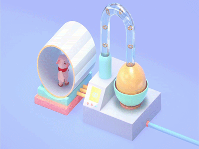 Pig running power animation gif generator electricity power generation generate electricity run 3d 2019 design theintro china ui pig c4d beautiful lovely