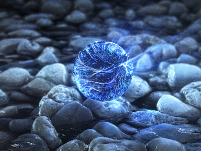 Unknown illuminator 2019 3d ball beautiful blue c4d china cobblestone cool dark design illuminate lifelike light light blue mysterious night river stone water