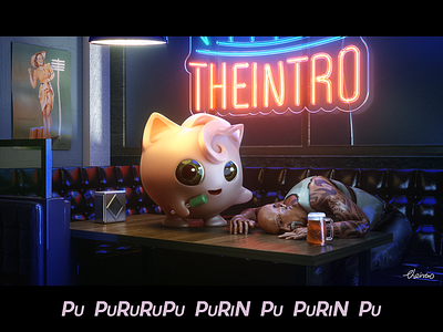 POKÉMON Detective Pikachu 3d bar beautiful c4d cartoon cartoon image ktv light lovely neon light pikachu pokémon sing sofa song vector