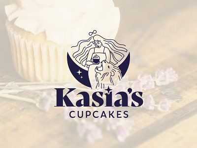 Kasia's Cupcakes Logo bakery brand design branding cake celestial cookies cupcake cupcakes infinity lion logo logodesign moon muffins pie strength tarot vector visual identity