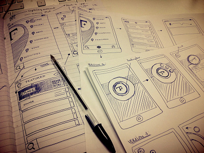 Early days doodle pen paper sketching ui ux