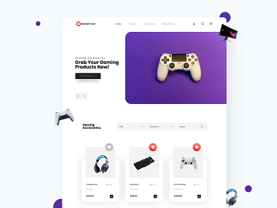 Gaming Products Website Design. dribbble figmadesign landing page minimal designs mobile app mobile app design mobile application ramotion ui ui design uidesign uiux user interaction user interface user interface design ux uxdesign visual design web ui design website designs