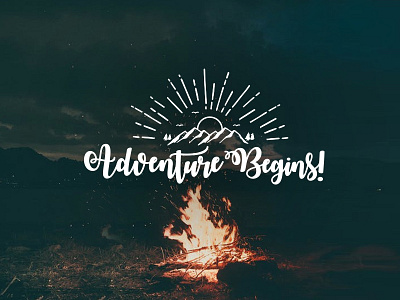 Adventure Begins adventure animation app begins bonfire branding flat handlettering icon illustration illustrator lettering logo mockup sunshine typographic typography uidesign vector webdesign