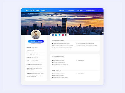 Ui design for employee directory.